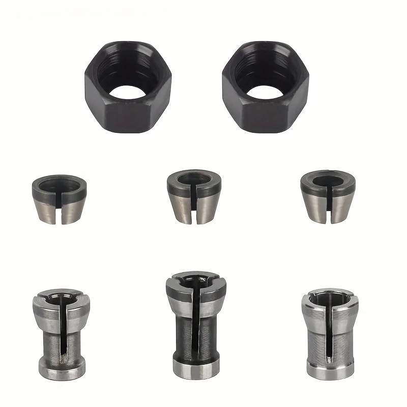 8-teiliges Spannzangen-Verlängerungsset für Fräs- und Graviermaschinen, 1/4-Zoll- und 8-mm-Schaft-Fräser-Spannfutter-Set für die Holzbearbeitung