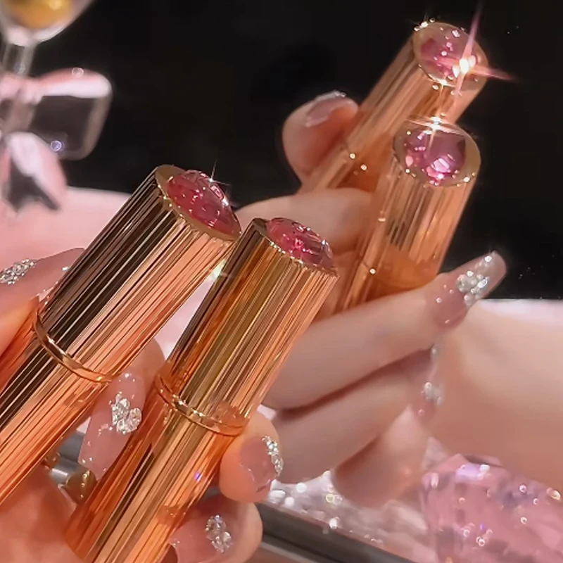 CT Pink Diamond Heart-Shaped Lipstick Lip Liner Pen KISS TALK Blush Partial Moisturizing Highlighter Pen Mascara Cleans Cream