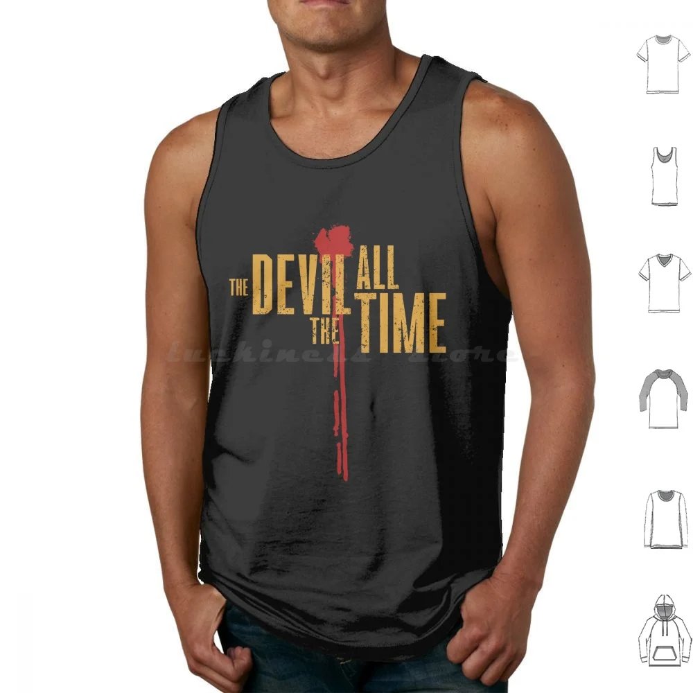 The Devil All The Time-Blood Stain Tank Tops Vest Sleeveless Movie Film Hollywood The Devil All The Time Novel Blood Holland