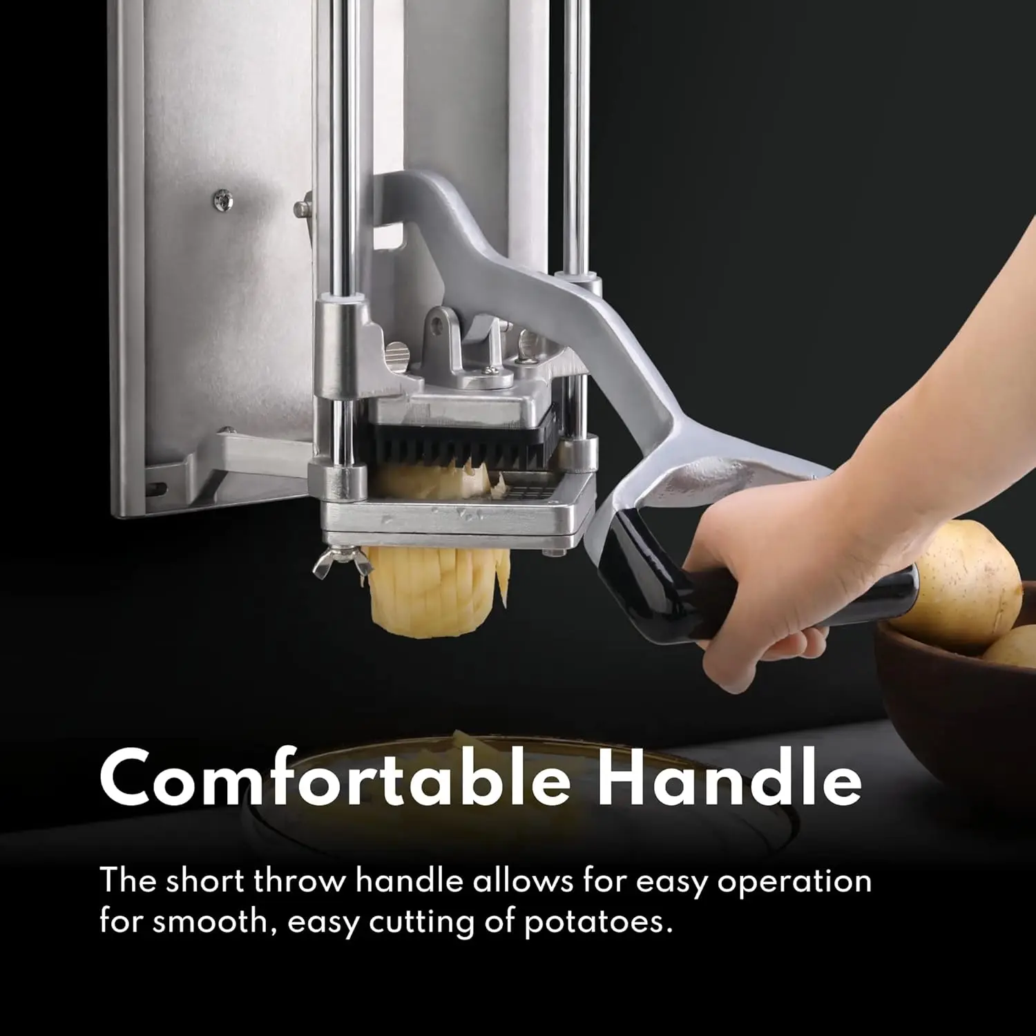 Heavy Duty French Fry Cutter with Wall Mount, 3/8