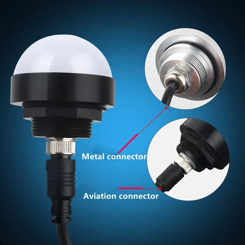 Tricolor Lamp  LED 24V3W Waterproof Dustproof Small Equipment Tricolor Alarm Indicator Lamp Hemispherical Metal Ball Signal Lamp