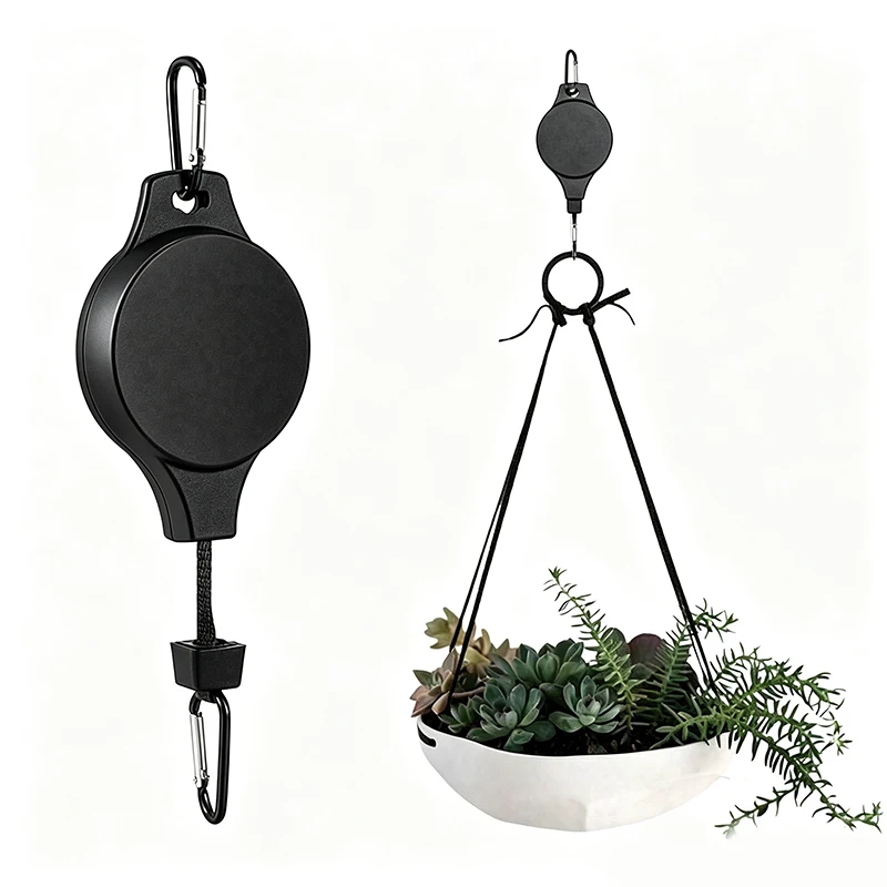 Plant Pulley Retractable Hanging Basket Pull Down Hanger Pulley Garden Baskets
