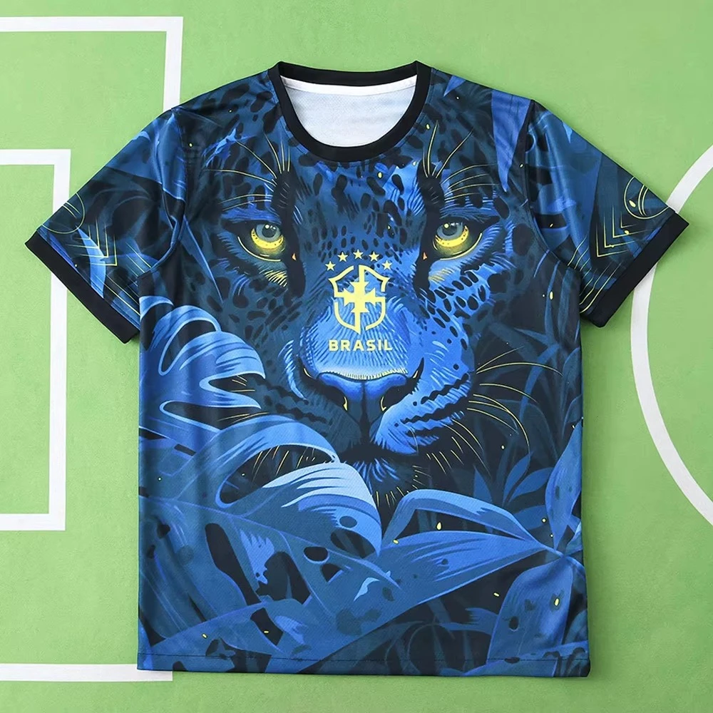 2026 Quick Dry Short Sleeve Top Green Yellow Abstract Football Print Unisex Men Kids Breathable Training Casual Sport Wear Max