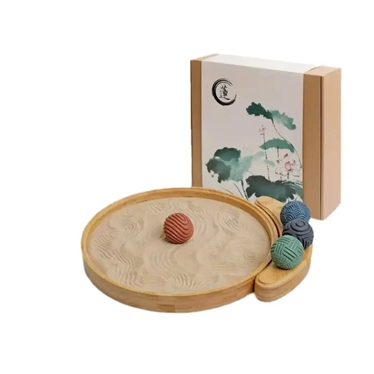 【COUNTDOWN DEAL】 1set Japanese Garden ,Wooden Sand Table Decoration, Suitable for Giving Gifts and Home Decorations