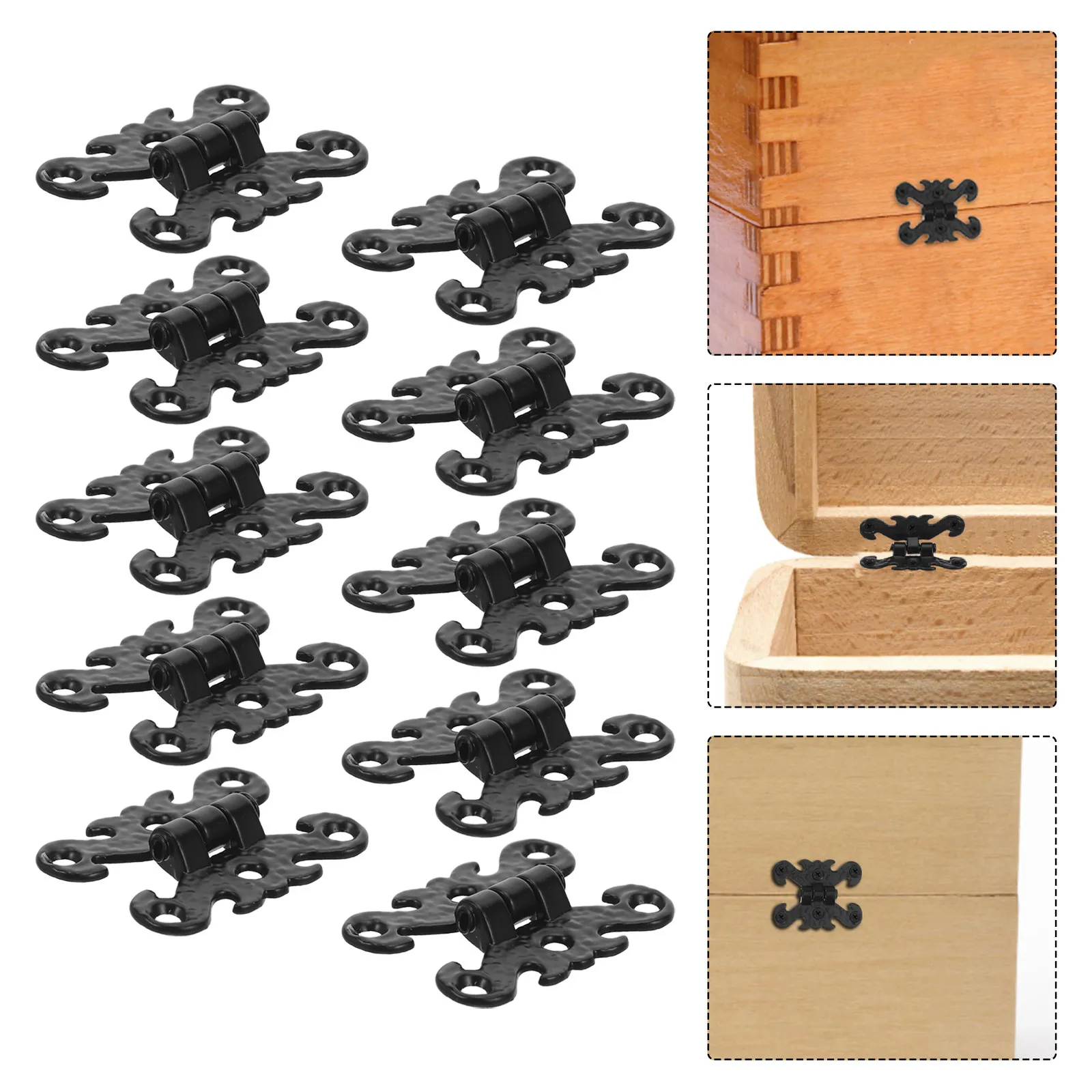 10pcs Vintage H-Shape Hinge Bronze Mini Decorative Folding Hinges For Vintage Wooden Cases Toolbox Jewelry Boxes Cabinets Boxes