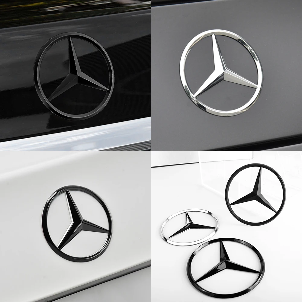 1pc ABS Tail Star Emblems Black Silver Rear Trunk Star Logo Stickers Badges for Benz Old New B-class GLS450 X166 A1668170116