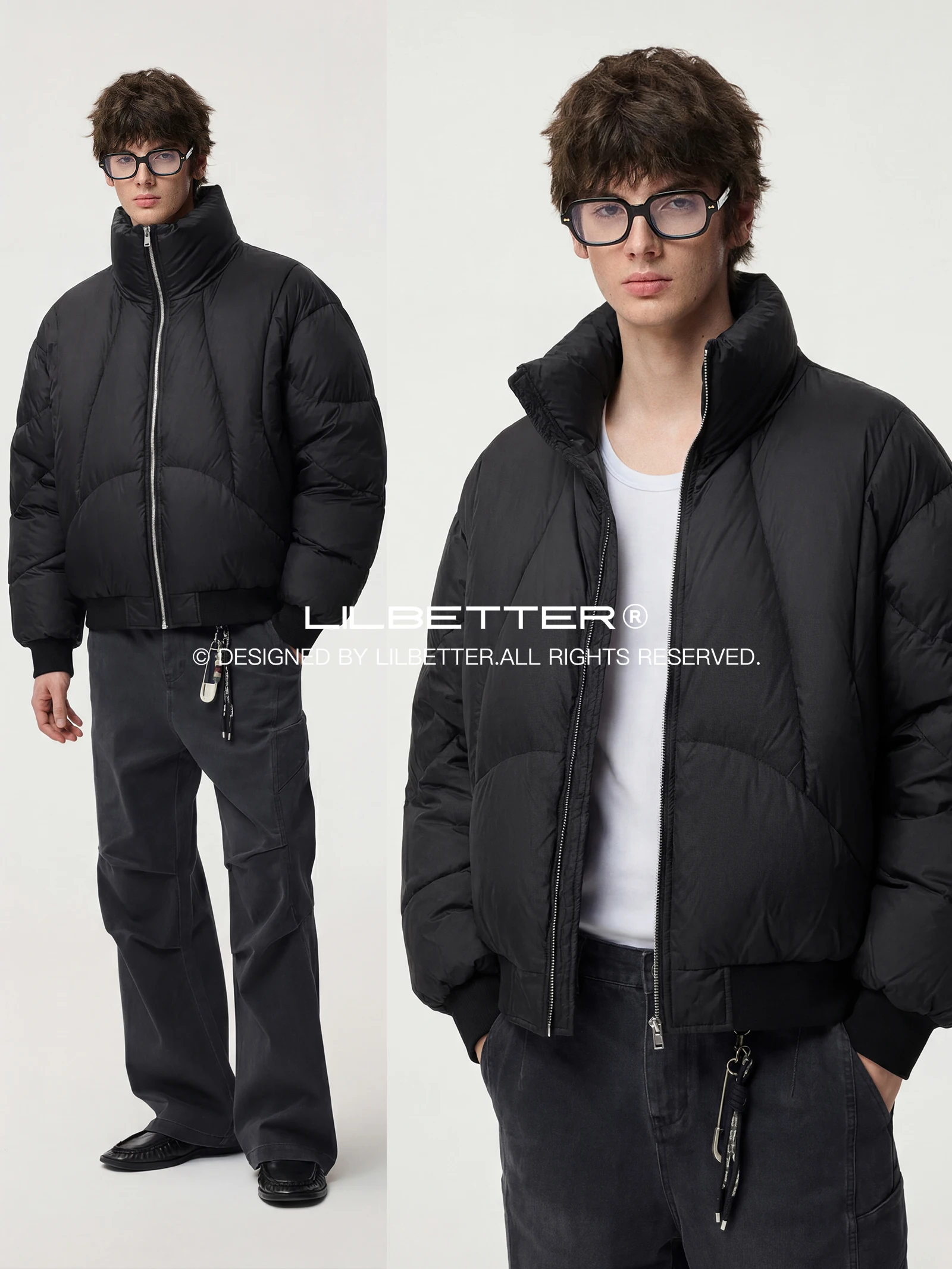 Lilbetter Thickened Wide High Collar down Jacket 2026 Winter DuPont Three-Proof Super Warm Loose Bread Style Men's Puffer Coat