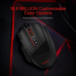 E-YOOSO X39 Wired Laser Gaming Mouse, 12400 DPI, with 19 Programmable Buttons and RGB LED, High Precision for MMO