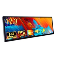 Monitor de pantalla táctil de 12,3 pulgadas con HDMI y tipo C, pantalla IPS de 1920x720, pantalla de extensión secundaria de computadora con barra LCD