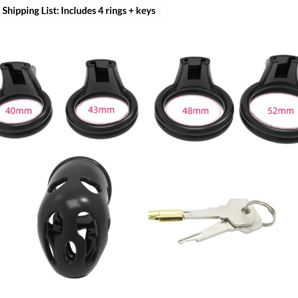 Male Penis Lock Chastity Cage Replace Rings Resin Testicle Lock Adjustable Breathable Cock Cage BDSM Sex Toy for Couples Men view 6