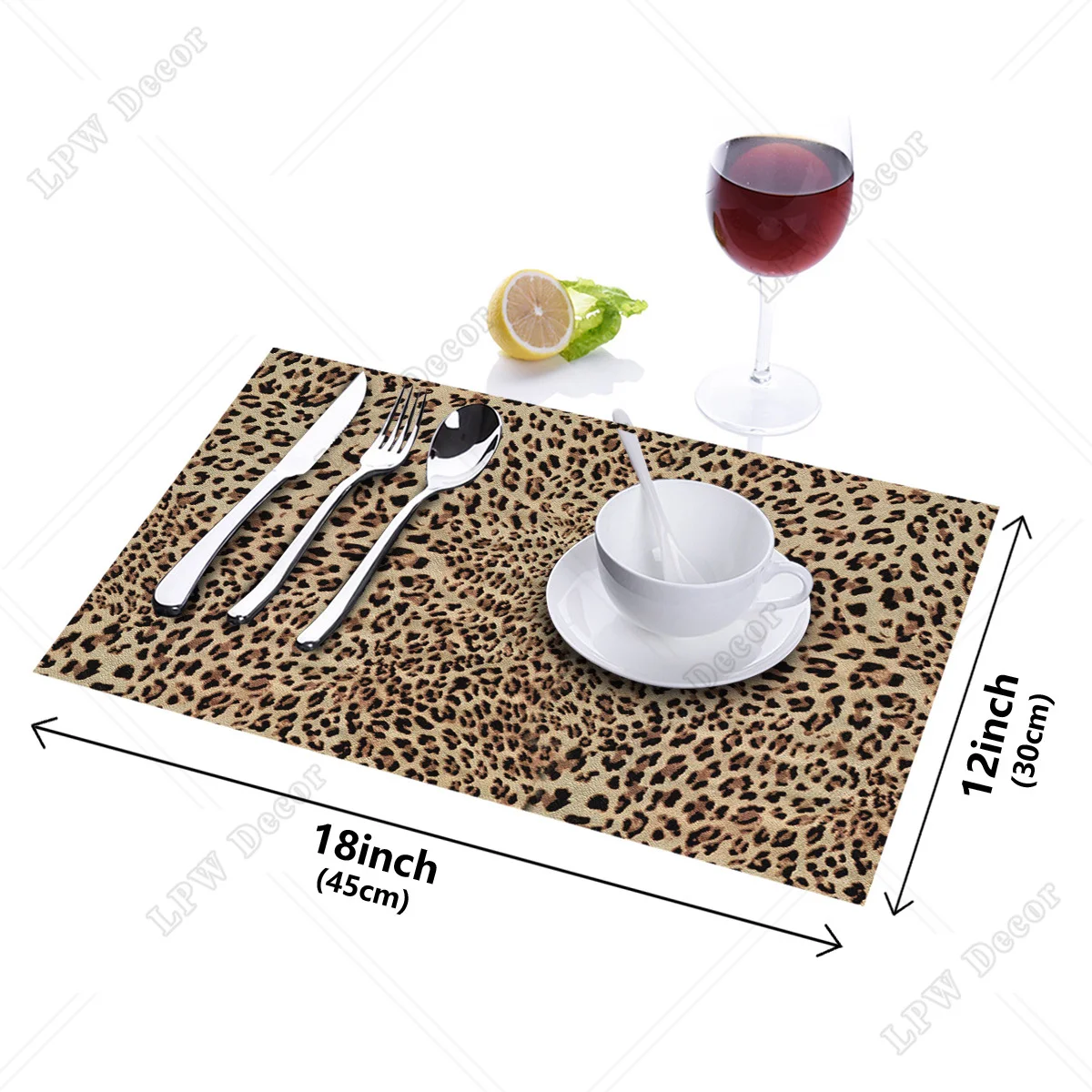 4/6pcs Set Table Mats Sexy Leopard Print Printed Cotton Linen Table Napkin Kitchen Accessories Home Party Decorative Placemats