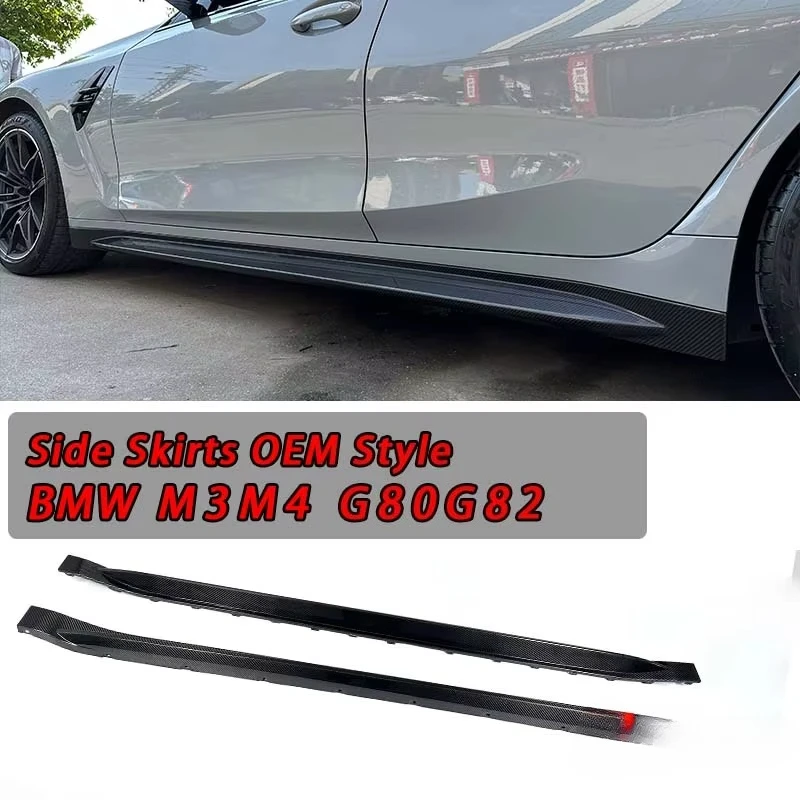 Dry Carbon Fiber Side Skirt OEM Style for BMW G80 M3 G82 M4 2021+ Car Body Kit