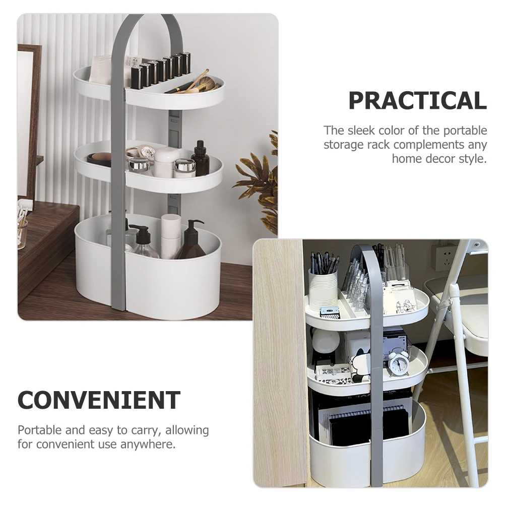 

Portable ABS Multi-Tier Storage Rack 3 Tier Makeup Organizer Kitchen Bathroom Vanity Desktop Storage Stand