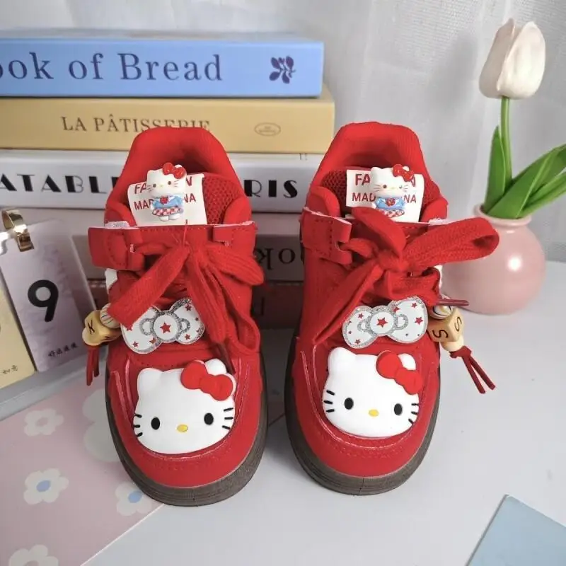 

Sanrio Hello Kitty, зимняя обувь для девочек, тапочки, кроссовки, ботинки для девочек для мальчиков, детская обувь для доски, меховая хлопковая обувь, ботинки