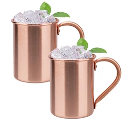 New 100% Copper Cups Pure Solid  Moscow Mule PURE Copper Mugs-Shaped 400ml Cocktail Cups Beer Milk Mug Drinkware