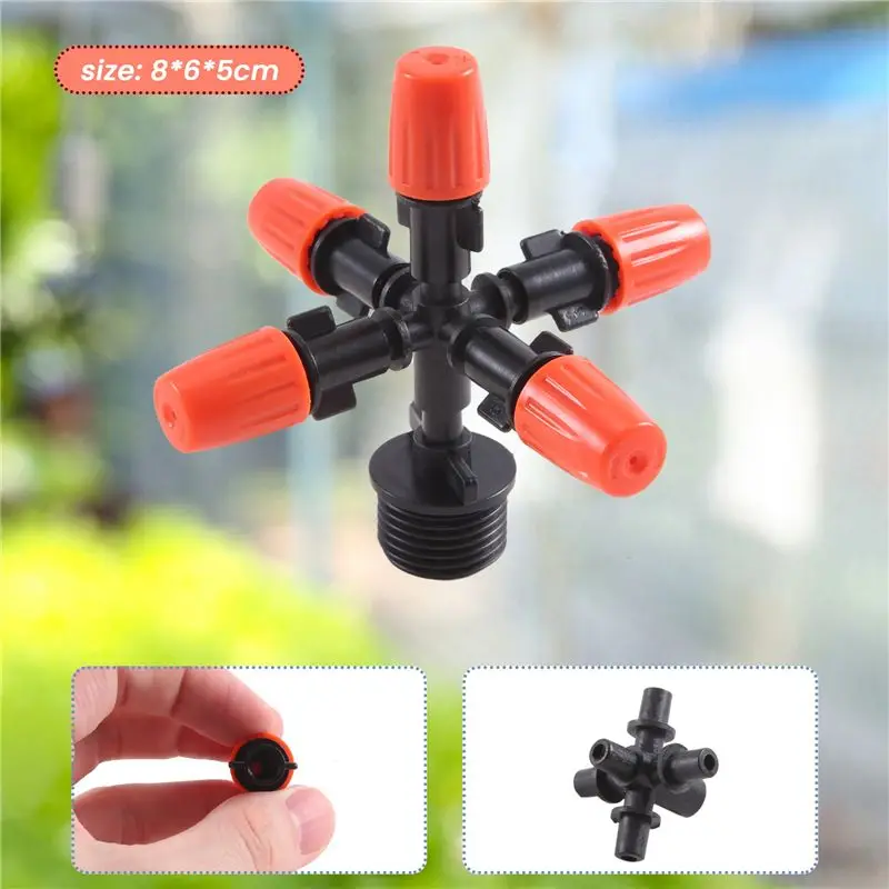 ABUH-Garden Sprinklers Automatic Watering Grass Lawn 360 Degree Circle Rotating Water Sprinkler 5 Nozzles Garden Pipe Hose