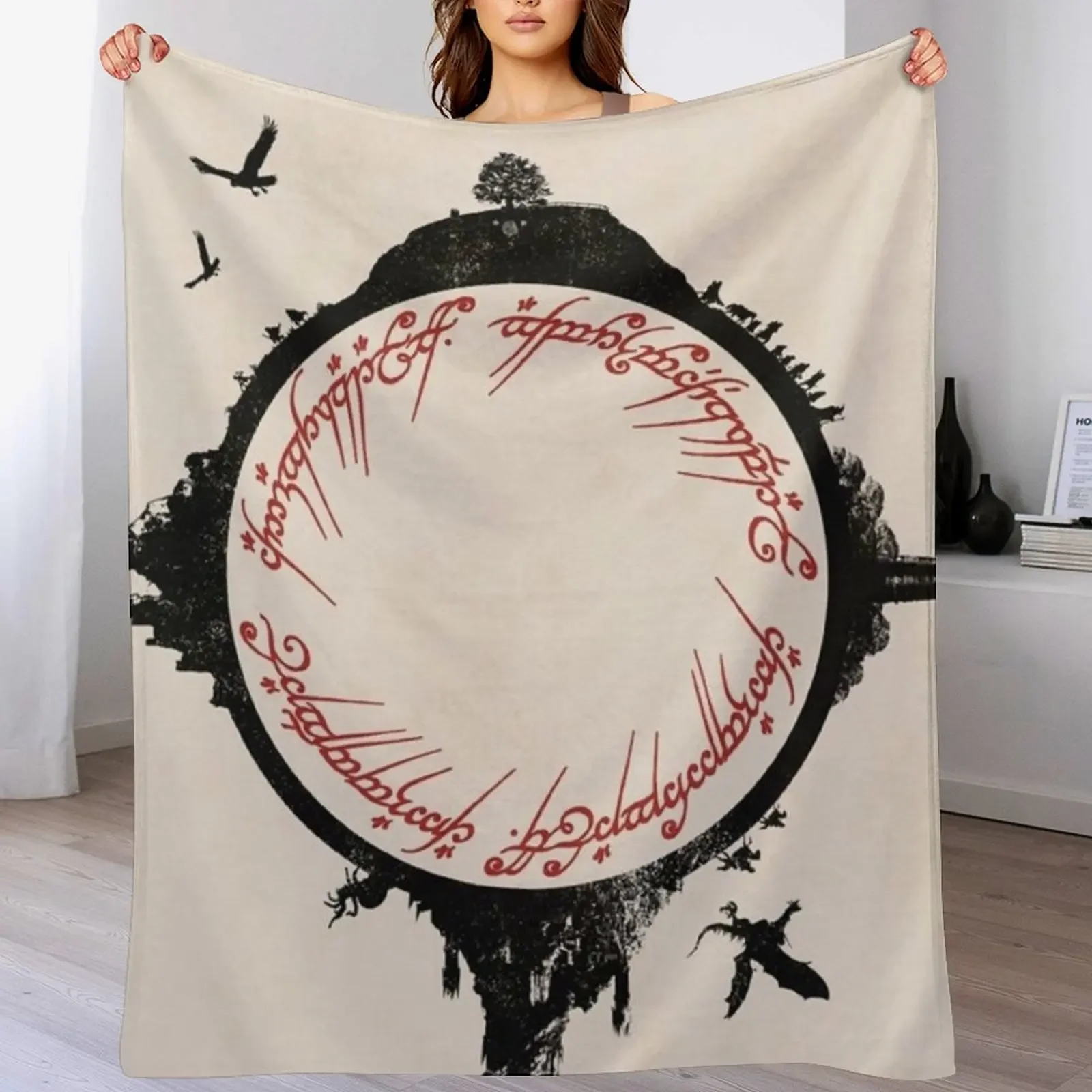 

lord of the ring Throw Blanket Fashion Sofas Shaggy decorative funny gift Blankets
