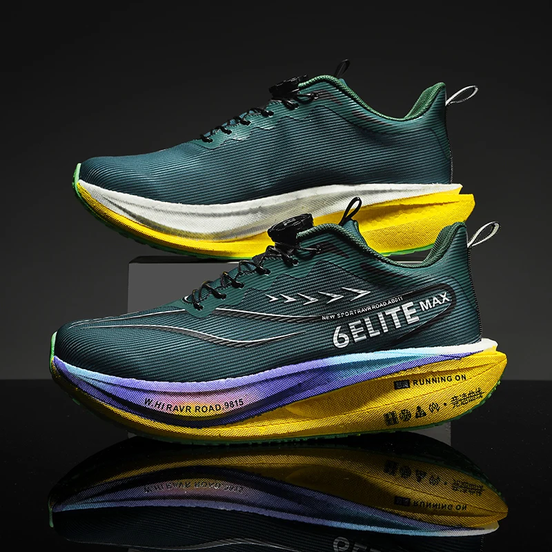 Men Carbon Plate Running Shoes Breathable Athletic Sneakers Shock Absorb Trainers Outdoor Marathon Jogging Women Tennis Shoes view 3