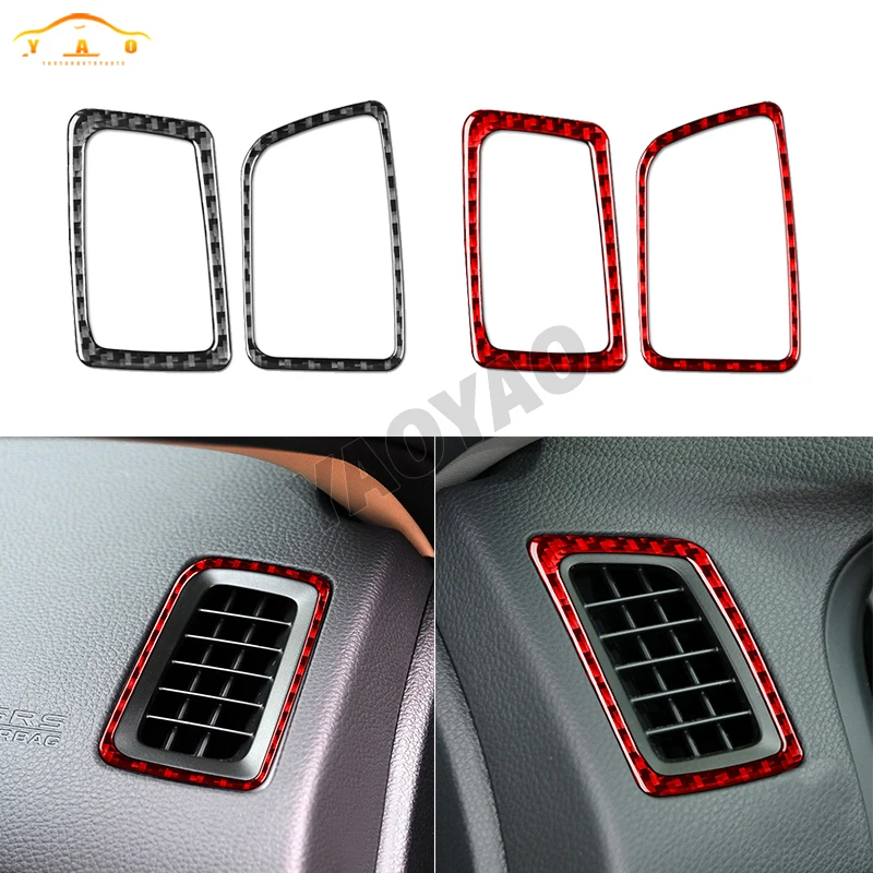 

Real Carbon Fiber Dashboard Air Conditioning Outlet Panel Trim Cover Car Interior Accessories Sticker For Honda Accord 2014-2017