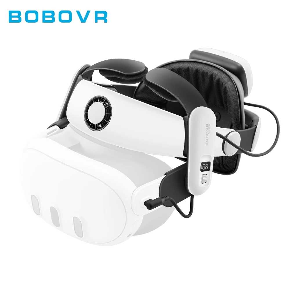 

BOBOVR S3 Pro Super Strap Compatible with Meta Quest 3 with Head Air Conditioning 10000mah Brand New Battery System VR Accessory