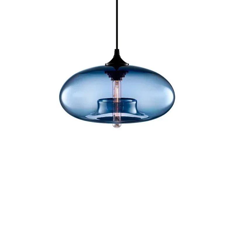 Lampe suspendue en verre au design moderne, luminaire décoratif d'intérieur, idéal pour une salle à manger, une chambre à coucher, une cuisine, un bar ou un restaurant