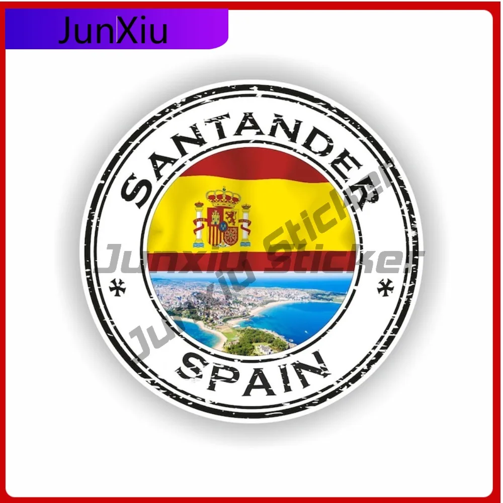 

Santander Spain Seal Cool Bumper UV Resistant Accessory Pattern Round Sticker Window Boat Stylish Stylish Cute Helmet Cute