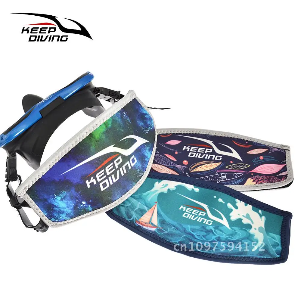 

Diving Snorkeling Surface Mirror Hair Conditor Double-sided Printed Hair Strap Anti-wrapping Hair Protective Cover Free-diving E