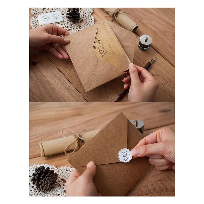 New!24 Pcs Vintage Kraft Paper Writing Paper European Style Paper For Letter Writing Letter Paper Stationery Number 4