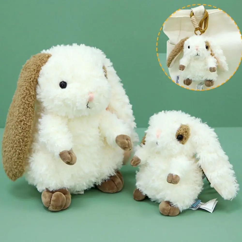 Jouet en peluche lapin à longues oreilles en coton PP, lapin doux et moelleux, interactif, confortable, assis, poupée en peluche, cadeaux pour enfants