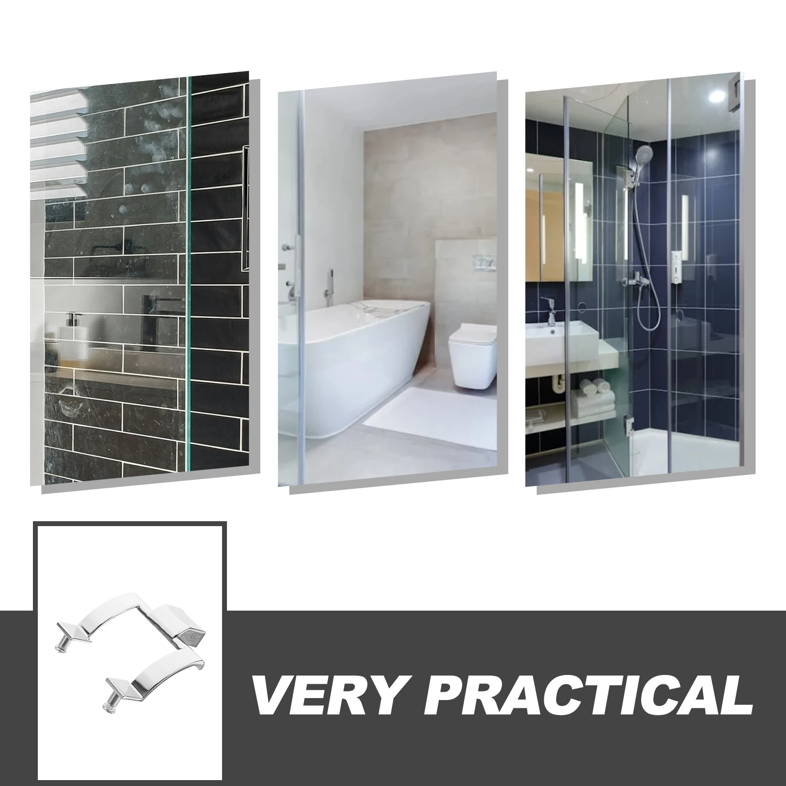 

2 Pcs Zinc Alloy Handle inside Shower Door Bathroom Handles for Doors Pull Parts
