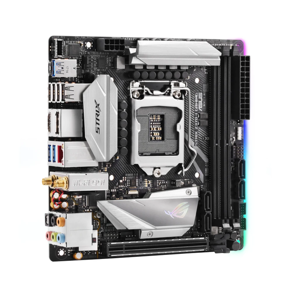 Imagem -04 - Placa-mãe Asus-mini Itx Placa-mãe Strix Z370-i Gaming Lga 1151 Suporte Core I38100 8500 9400f 8700 9900 G5420 Cpu