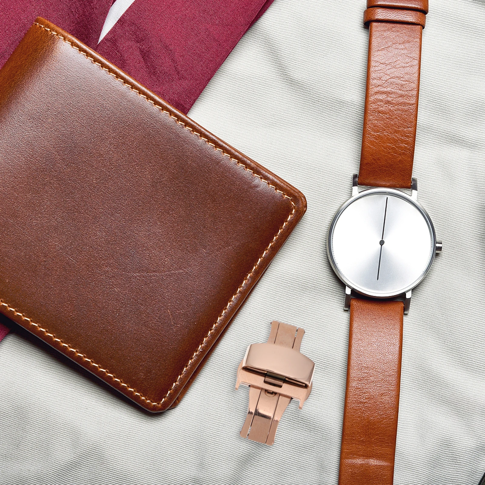 Edelstahl Schmetterling Schließe Uhr Schnalle Ersatz Langlebig Uhr Band Zubehör Für Männer Frauen Zeitmesser Upgrade Sichere