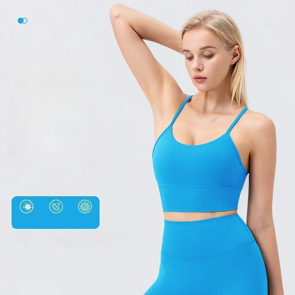 Lightweight Gentle Yoga Sports Bra Skin-Friendly Stretch Tank Top Breathable Running Fitness Athletic Wear