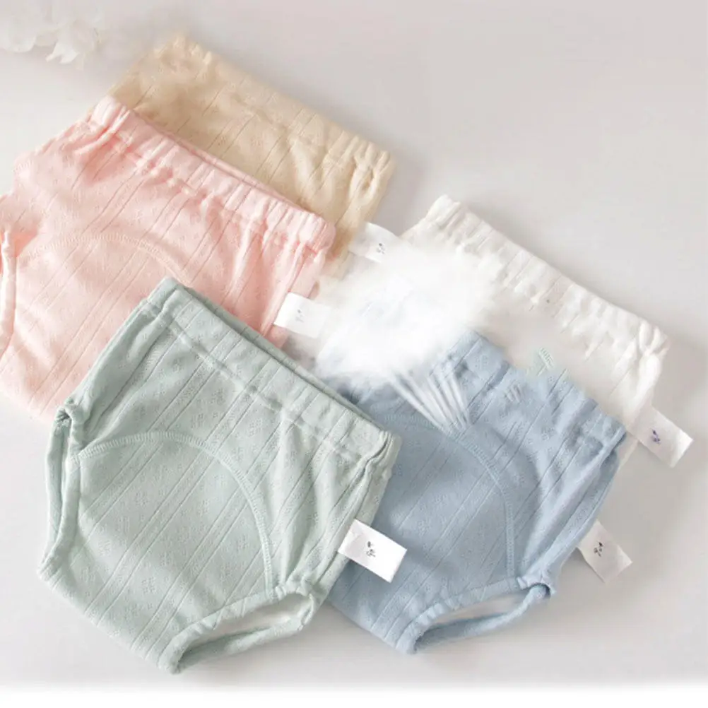 3Pcs Baby Potty Training Pants Elastic Waist Tpu Waterproof Combed Cotton Baby Training Underwear Pants Infant Diaper