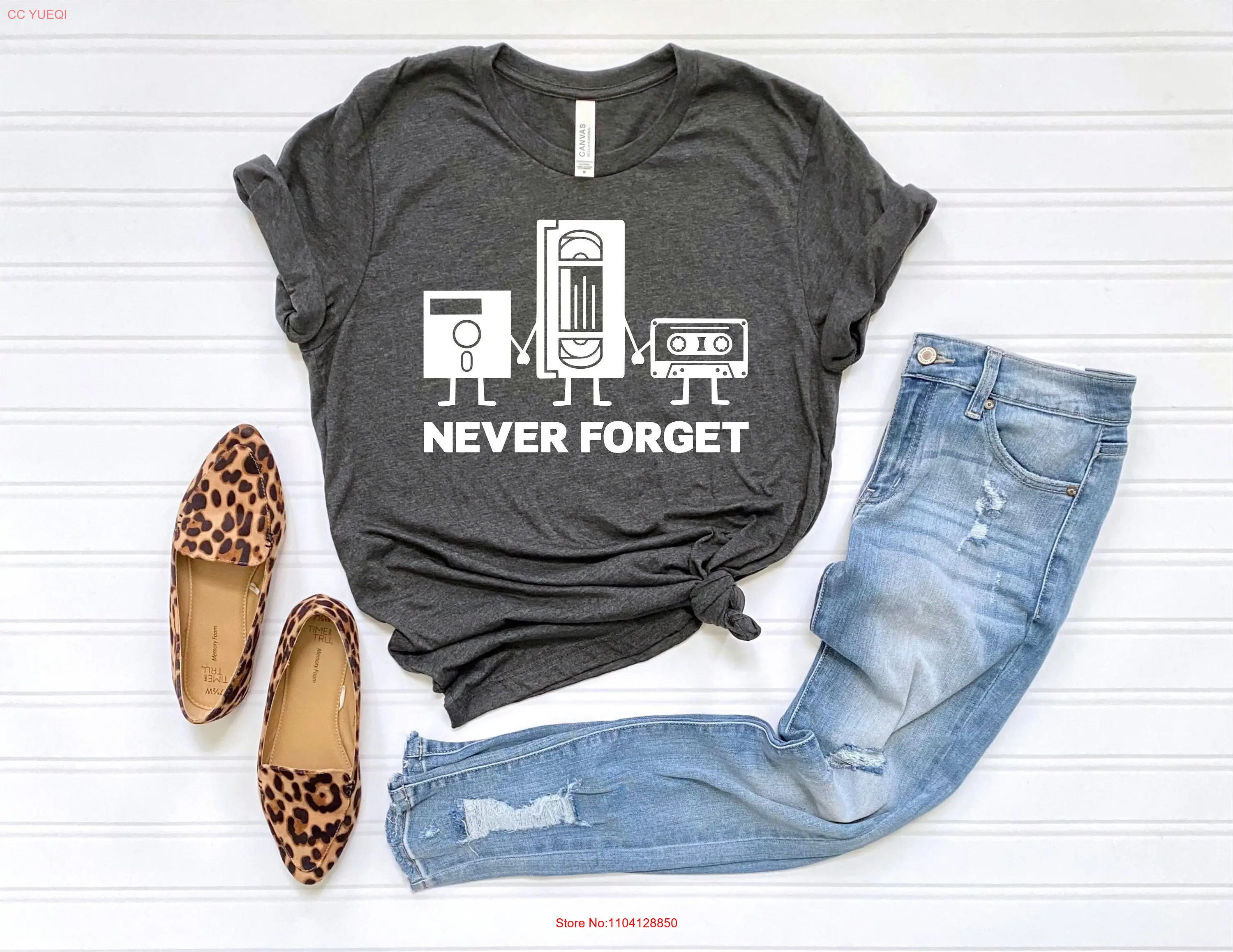 Never ForgeT T Shirt Tech s For Men Floppy Disk Tape Vintage Cassette Retro 90s 80s Geek long or short sleeves