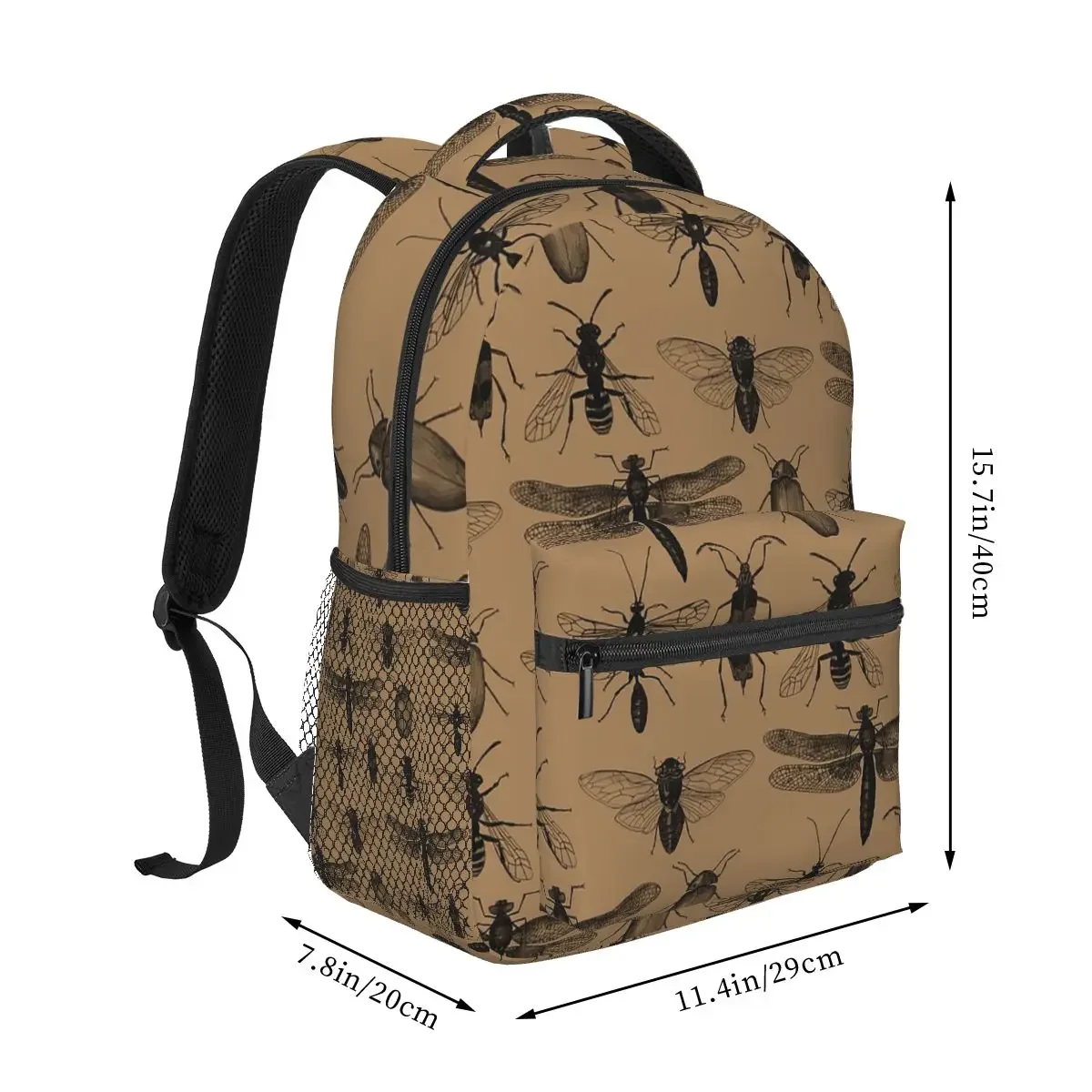 Entomology Studies Pattern Backpacks Boys Girls Bookbag Students School Bags Cartoon Kids Rucksack Shoulder Bag Large Capacity