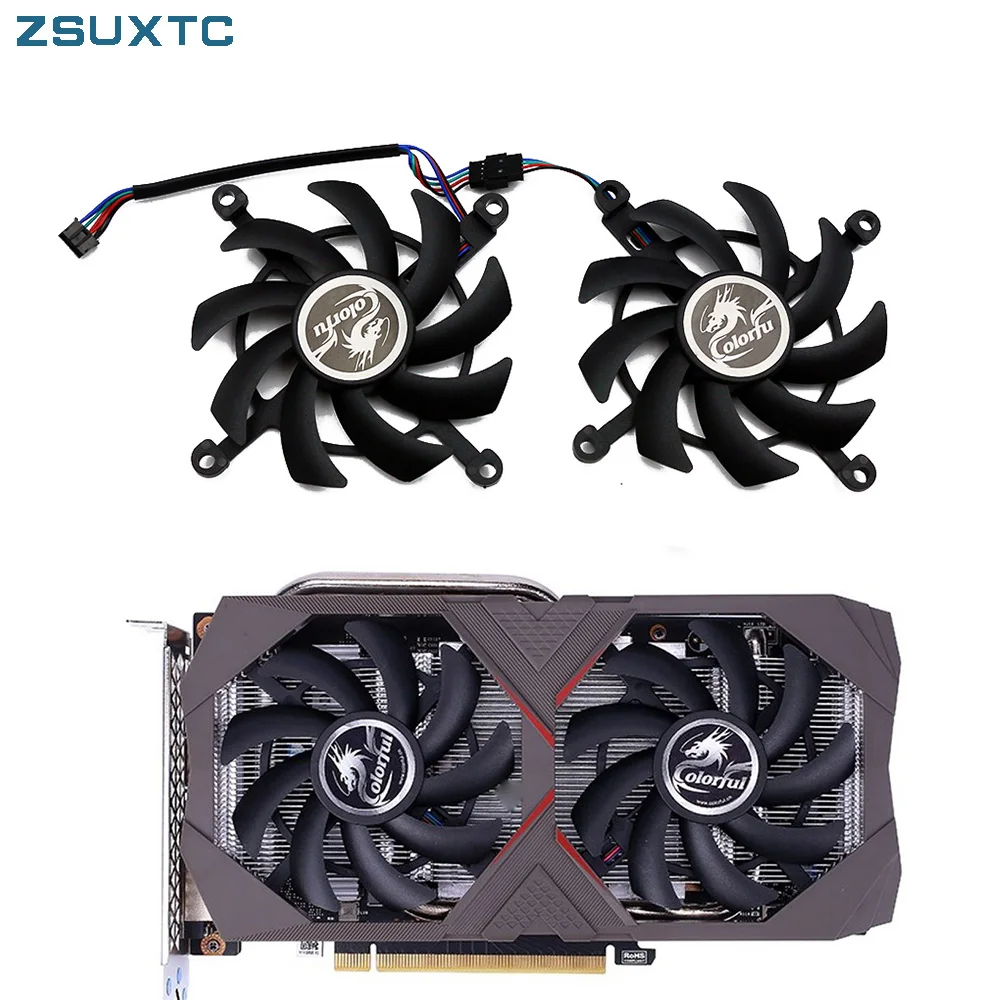 2 SZTUK 85MM RTX 2060 2060 Super wentylator GPU do kolorowych kart graficznych GeForce RTX2060 GTX 1660 TI 1660 Super