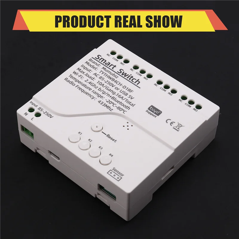 X12A-Tuya Wifi Smart Switch Temperature Sensor Monitor AC 85-250V Wireless Smart Switch With RF Remote Controller