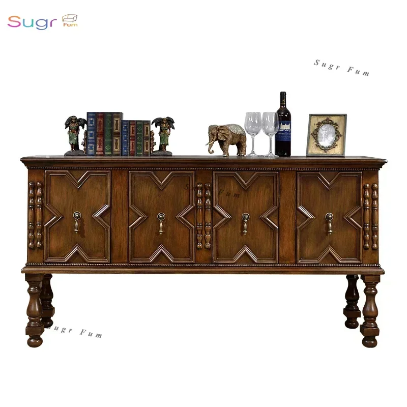 

American solid wood wine cabinet, dining side cabinet, living room hallway cabinet, home partition, sofa side cabinet storage, r