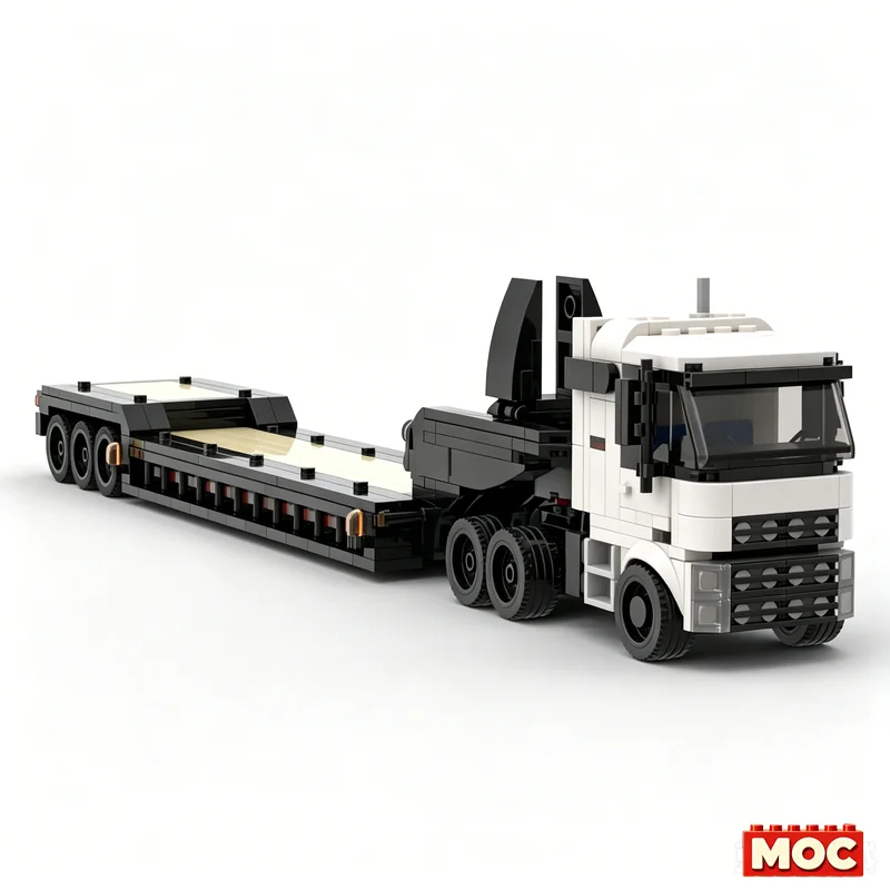NEW 516Pcs MOC Modify Truck And Trailer Combo Model Building Blocks Assembly Vehicle Educational Birthday Gift For Children Boys