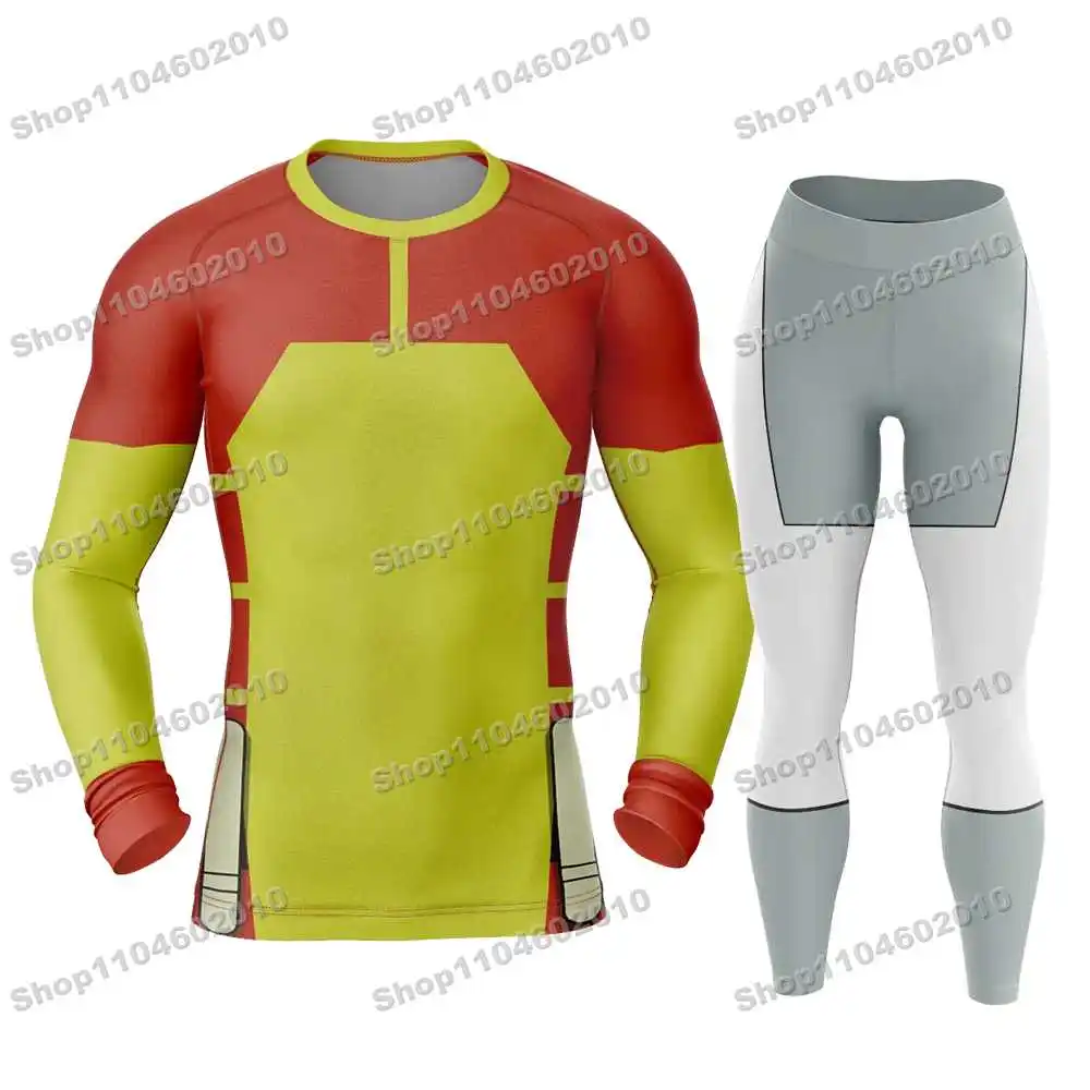 

18th Summer Cartoon Rash Guards Surfing Jersey Beach Long Sleeves Swimwear Diving Gym Shorts MMA BJJ Men Jiu Jitsu Fitness Sets