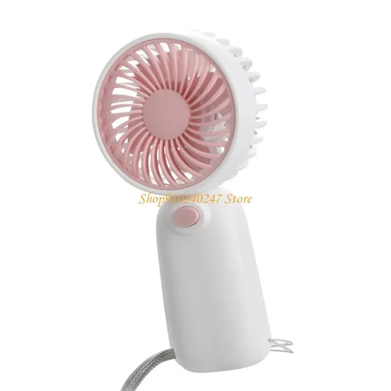 Q22A Portable Handheld Fan Battery Operated Silents Motor Includes Wrist Straps For Desk Car Trip