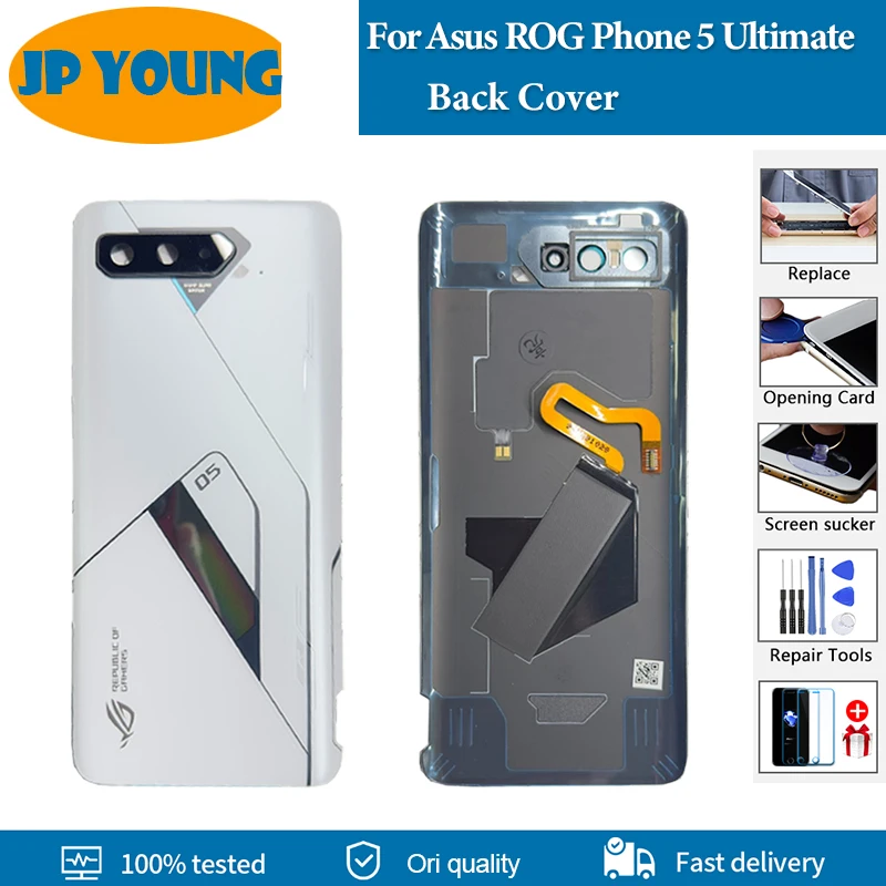 Original Back Cover For Asus ROG Phone 5 Ultimate Back Battery Cover Housing For Asus ROG 5 Ultimate ZS673KS Replacement Parts