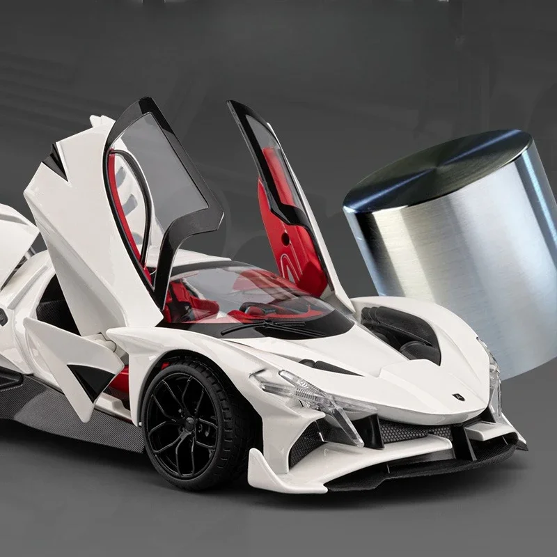 

Sound Light Simulation Toy Vehicle Big Size 1/18 Diecast Alloy Supercar Model Apollo EVO with Children Boy Birthday Gift