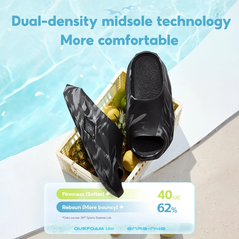 361 Degrees Joker Matrix Men Slippers Odor Res Soft Antibacterial Breathable Anti-slip Beach Comfortable Male Slipper 672621106