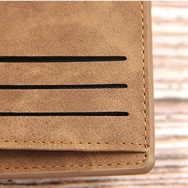 Mens Matte Retro Multifunctional Wallet Simple and Short Wallet Large Capacity Multi Card Slot Wallet