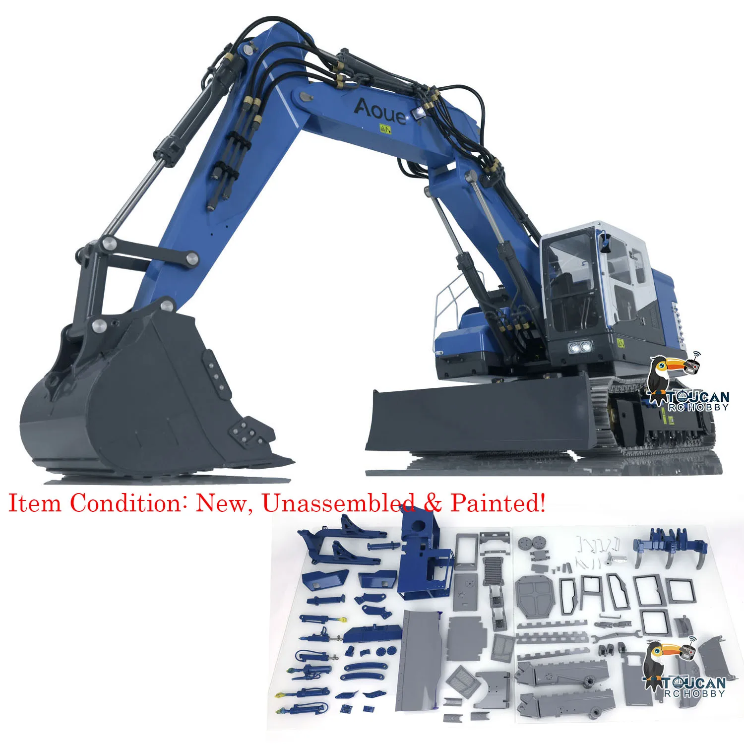 RC Excavator Aoue ET26L LESU Hydraulic Digger 1/14 Metal Remote Control Shovel Construction Vehicles Model THZH1325-SMT8