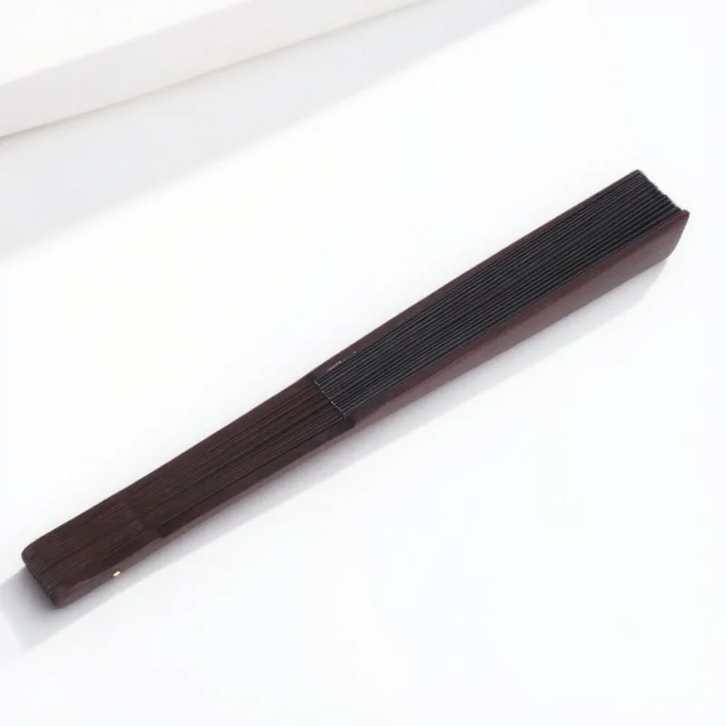 

Men Folding Bamboo Blank Hand Fan Black Silk Fan Portable Wedding Gift Painting Decoration Collection Handheld