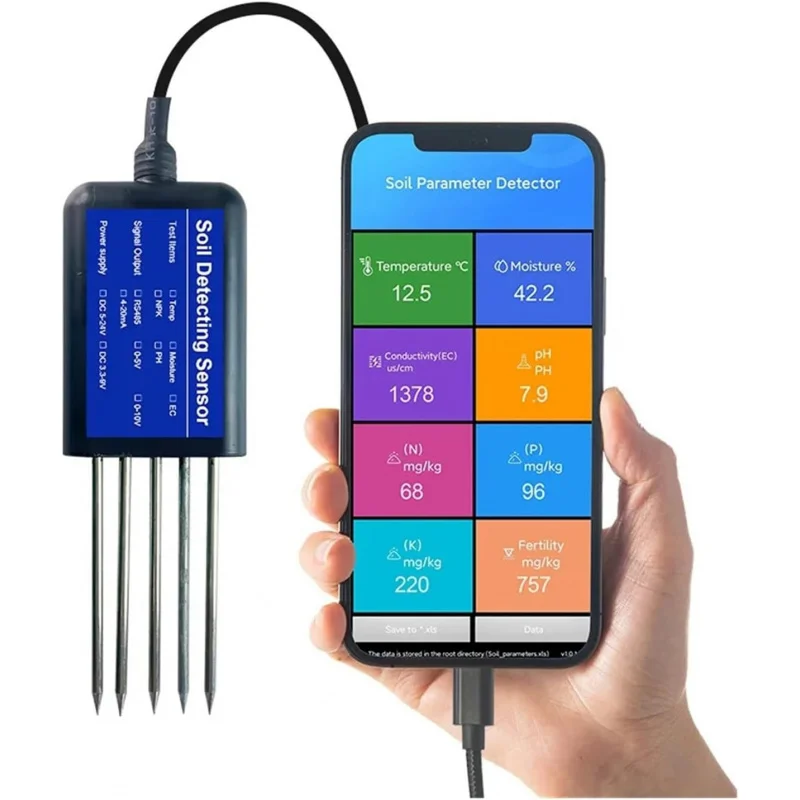 

Портативный USB Type-c 8 в 1 датчик почвы приложение Android для чтения данных датчик измерения почвы npk