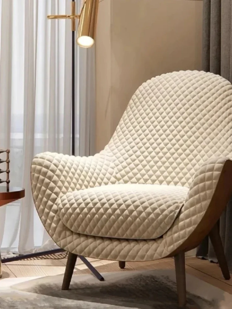 Fabric Wingback Chair Italian Minimalist Living Room Leisure Cigar Chair Single-Seat Sofa Chair